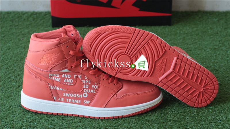 2018 Off-White x Air Jordan 1 Nike Swoosh Orange/White